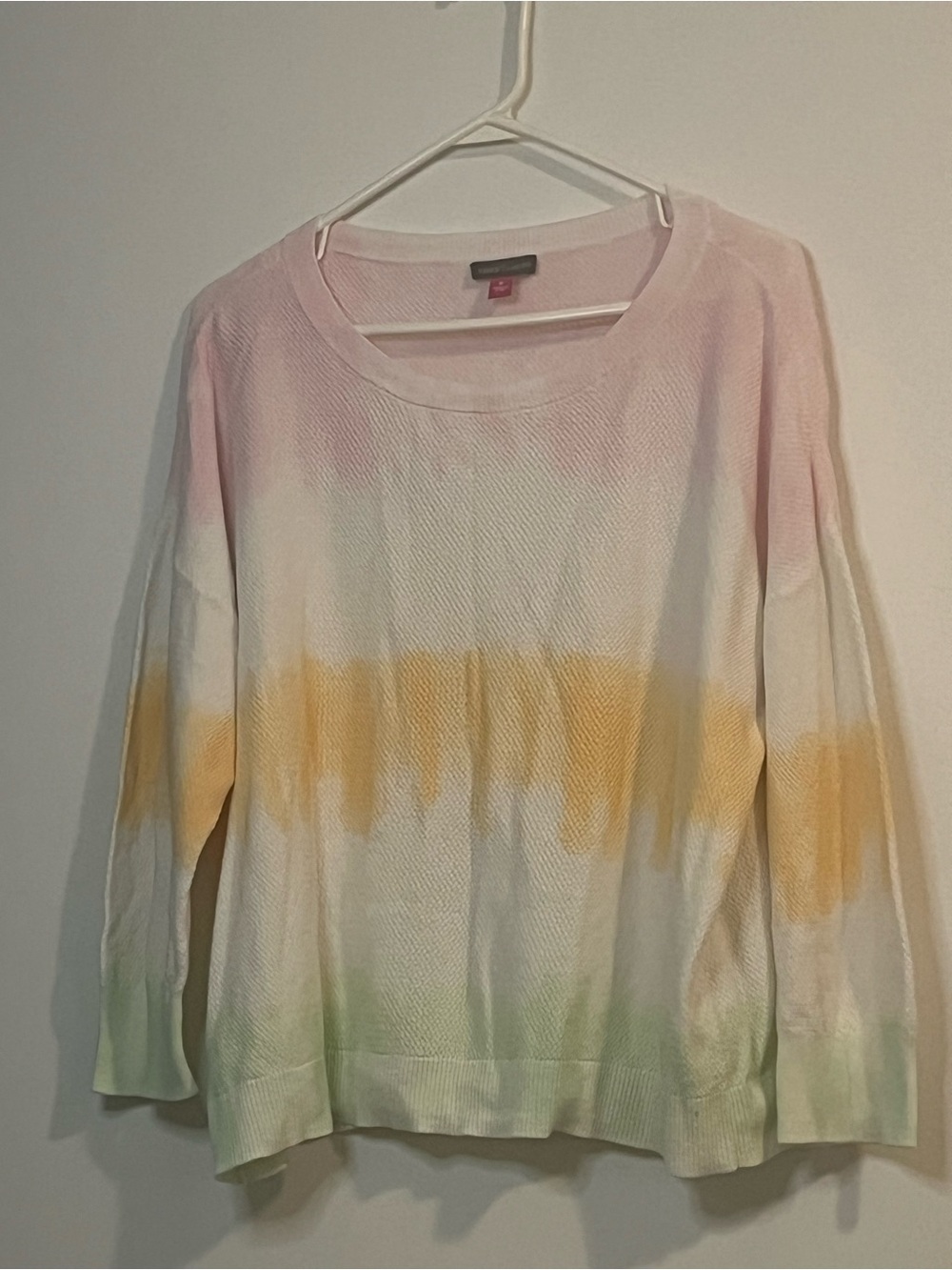 Vince Camuto Pastel Ombre Crewneck Sweater - Pink, Yellow, Green